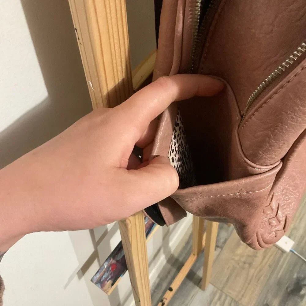 Jessie & James handbags Madison concealed carry backpack color TAUPE faux leathe